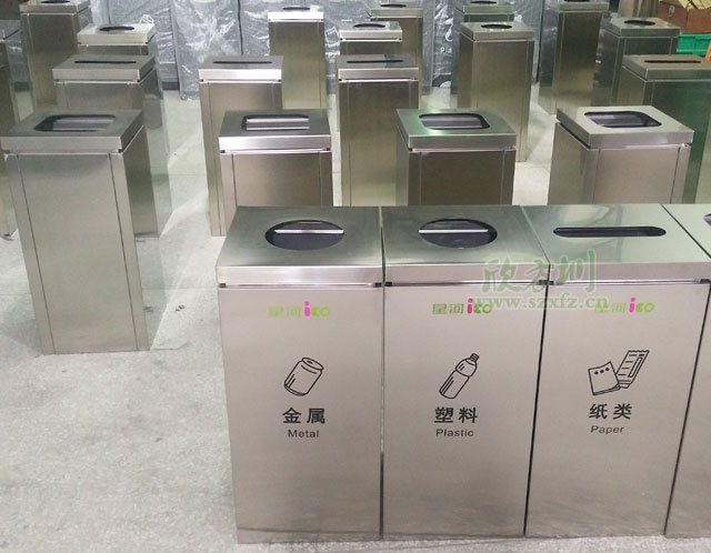深圳龍華星河購(gòu)物中心四分類(lèi)不銹鋼垃圾桶