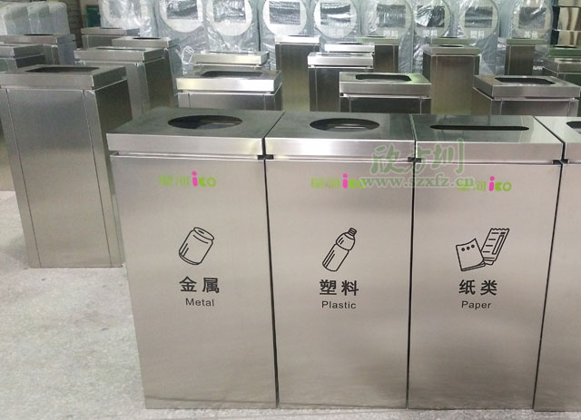 深圳龍華星河購(gòu)物中心四分類(lèi)不銹鋼垃圾桶