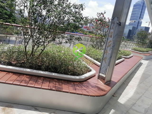 不銹鋼花池坐凳美化深圳前?？缃止珗@G9天橋城市戶外景觀